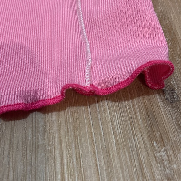 Pink shein ruffley long sleeve cropped shirt - Picture 6 of 6